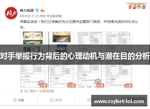 对手举报行为背后的心理动机与潜在目的分析
