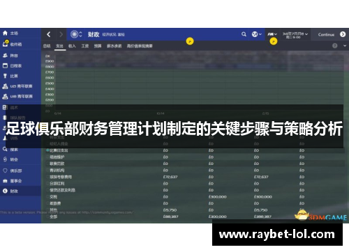 足球俱乐部财务管理计划制定的关键步骤与策略分析